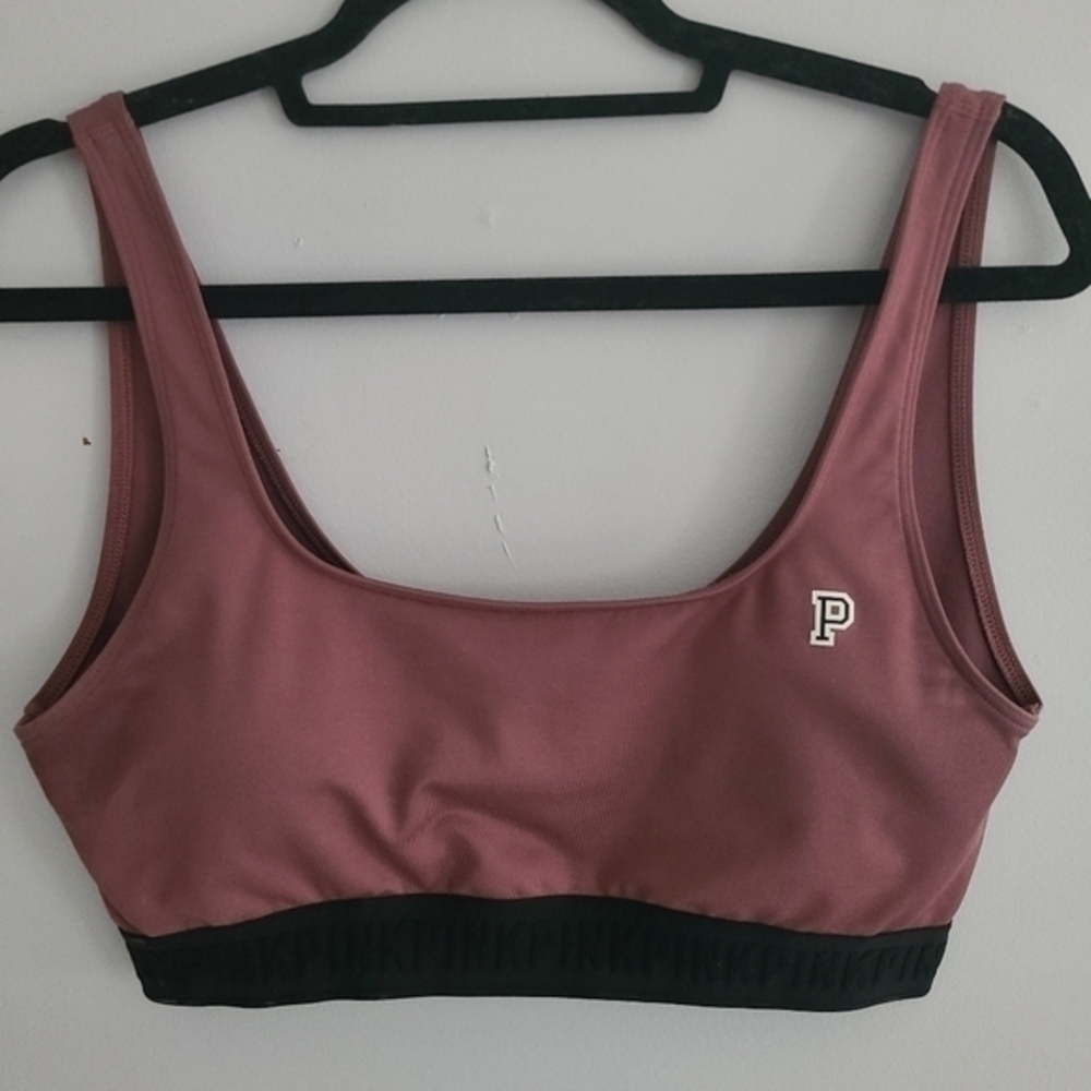 Pink Victoria's Secret Ultimate Mauve And Black Sports Bra